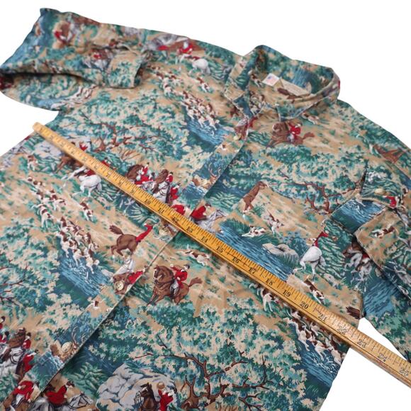 Vintage Gotcha Covered Classic Fox Hunting Pattern Button Up Shirt - Picture 7 of 8